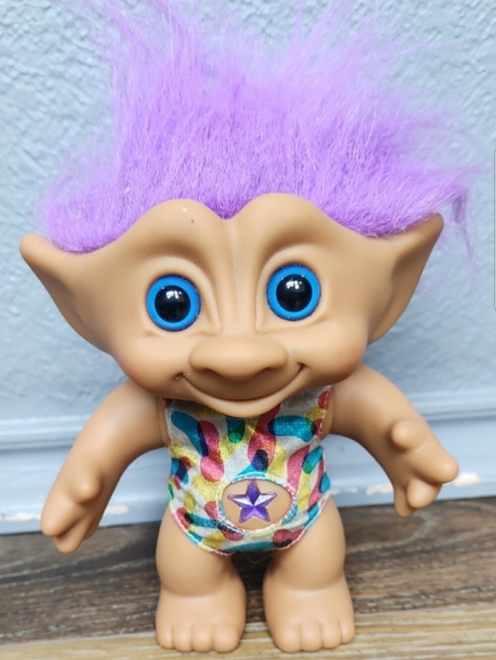 Vintage Ace Novelty Troll Purple Hair Star Swimsuit